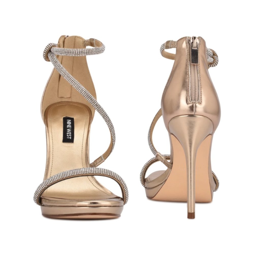 Nine West Lavern Women's Strappy Rhinestone Dress Sandals - Picture 4 of 9